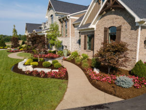 front home landscaping with pathway