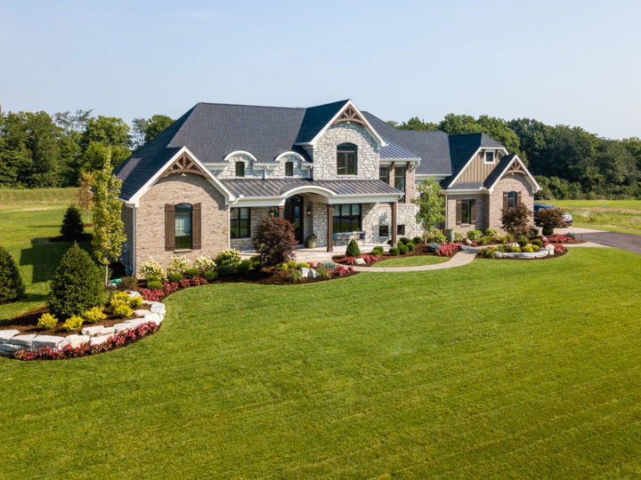 aerial image front home landscaping